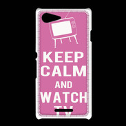Coque Sony Xpéria E3 Keep Calm Watch TV Rose
