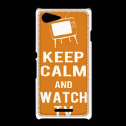 Coque Sony Xpéria E3 Keep Calm Watch TV Orange