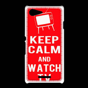 Coque Sony Xpéria E3 Keep Calm Watch TV Rouge