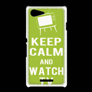 Coque Sony Xpéria E3 Keep Calm Watch TV Vert pomme