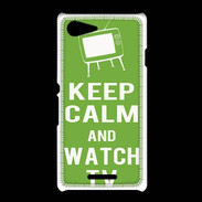Coque Sony Xpéria E3 Keep Calm Watch TV Vert