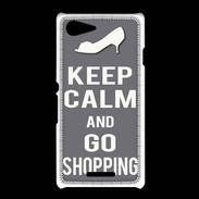 Coque Sony Xpéria E3 Keep Calm go shopping Gris