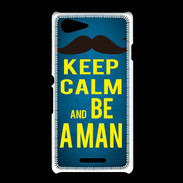 Coque Sony Xpéria E3 Keep Calm Be a Man Bleu