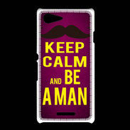 Coque Sony Xpéria E3 Keep Calm Be a Man Rose