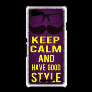 Coque Sony Xpéria E3 Keep Calm and Have a good Style Violet