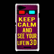 Coque Sony Xpéria E3 Keep Calm and See your life 3D Rose