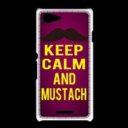 Coque Sony Xpéria E3 Keep Calm and Mustach Rose