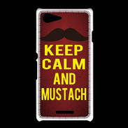 Coque Sony Xpéria E3 Keep Calm and Mustach Rouge