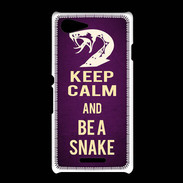 Coque Sony Xpéria E3 Keep Calm and Be a Snake Violet