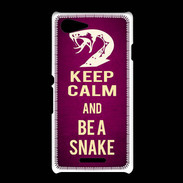 Coque Sony Xpéria E3 Keep Calm and Be a Snake Rose