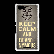 Coque Sony Xpéria E3 Keep Calm and Be Anonymous Gris