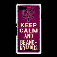 Coque Sony Xpéria E3 Keep Calm and Be Anonymous Rose