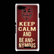 Coque Sony Xpéria E3 Keep Calm and Be Anonymous Rouge