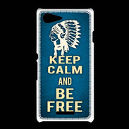 Coque Sony Xpéria E3 Keep Calm and Be Free Bleu
