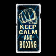 Coque Sony Xpéria E3 Keep Calm and Boxing Bleu