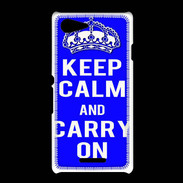 Coque Sony Xpéria E3 Keep Calm and Carry on Bleu