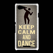 Coque Sony Xpéria E3 Keep Calm and Dance Gris