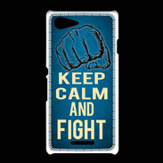 Coque Sony Xpéria E3 Keep Calm and Fight Bleu