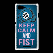 Coque Sony Xpéria E3 Keep Calm and Fist BLeu