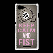 Coque Sony Xpéria E3 Keep Calm and Fist Gris