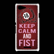 Coque Sony Xpéria E3 Keep Calm and Fist Rouge