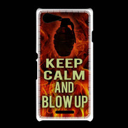 Coque Sony Xpéria E3 Keep Calm and Grenade Feu