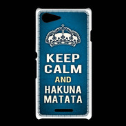 Coque Sony Xpéria E3 Keep Calm and Hakuna Matata Bleu