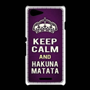Coque Sony Xpéria E3 Keep Calm and Hakuna Matata Violet
