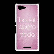 Coque Sony Xpéria E3 Boulot Apéro Dodo Rose ZG