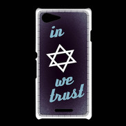 Coque Sony Xpéria E3 In Judaïsme We trust Bleu ZG 