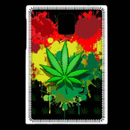 Coque Blackberry Passport Feuille de cannabis et cœur Rasta