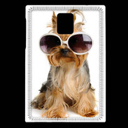Coque Blackberry Passport Chien Yorkie avec lunette de soleil