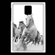 Coque Blackberry Passport Chevaux en noir et blanc