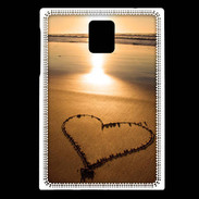 Coque Blackberry Passport Coeur sur la plage avec couché de soleil