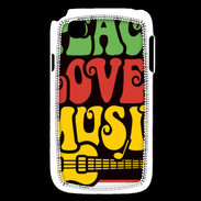 Coque LG L40 Peace Love Music