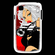 Coque LG L40 Femme blonde tueuse 50