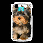 Coque LG L40 Yorkshire et nœud bleu 15