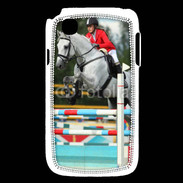 Coque LG L40 Jumping Equitation cheval gris