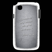 Coque LG L40 Vrai vie Noir Citation Oscar Wilde