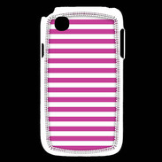 Coque LG L40 rayures blanches et roses
