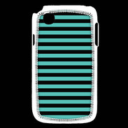 Coque LG L40 rayures noires et bleues