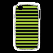 Coque LG L40 rayures noires et vertes