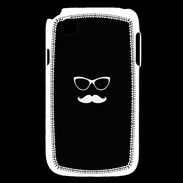 Coque LG L40 moustache noir & blanc