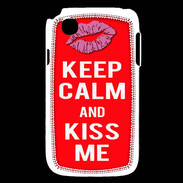 Coque LG L40 Keep Calm Kiss me Rouge