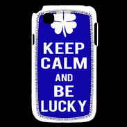 Coque LG L40 Keep Calm Be lucky Bleu