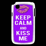 Coque LG L40 Keep Calm Kiss me Violet