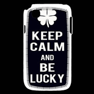 Coque LG L40 Keep Calm Be lucky Noir