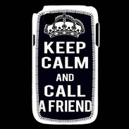 Coque LG L40 Keep Calm Call friend Noir