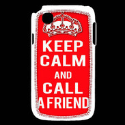 Coque LG L40 Keep Calm Call friend Rouge