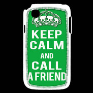 Coque LG L40 Keep Calm Call friend Vert